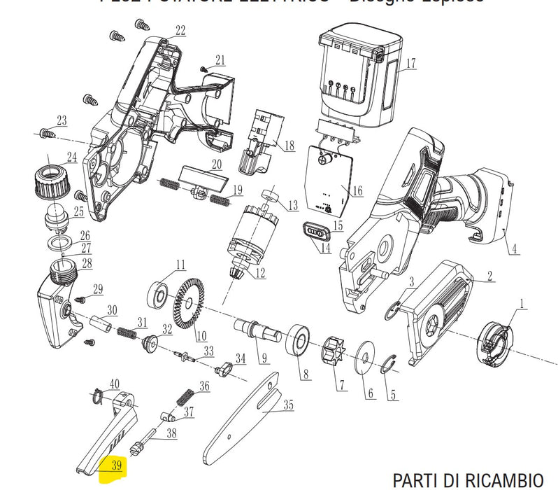 Copertura di Protezione Barra catena per Potatore PE02 Archman