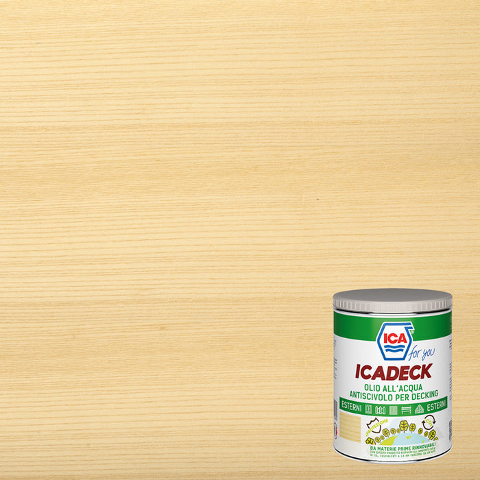 Icadeck Olio All'acqua Antiscivolo per Decking Bio Trasparente DCKBIO