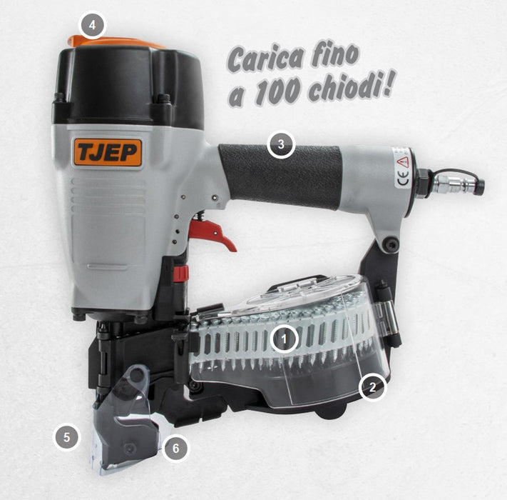 Chiodatrice Pneumatica TJep BC60 per chiodi Anchor 40-60