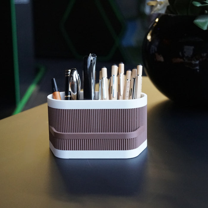 Desk Organizer - Portapenne doppio con tasca anteriore