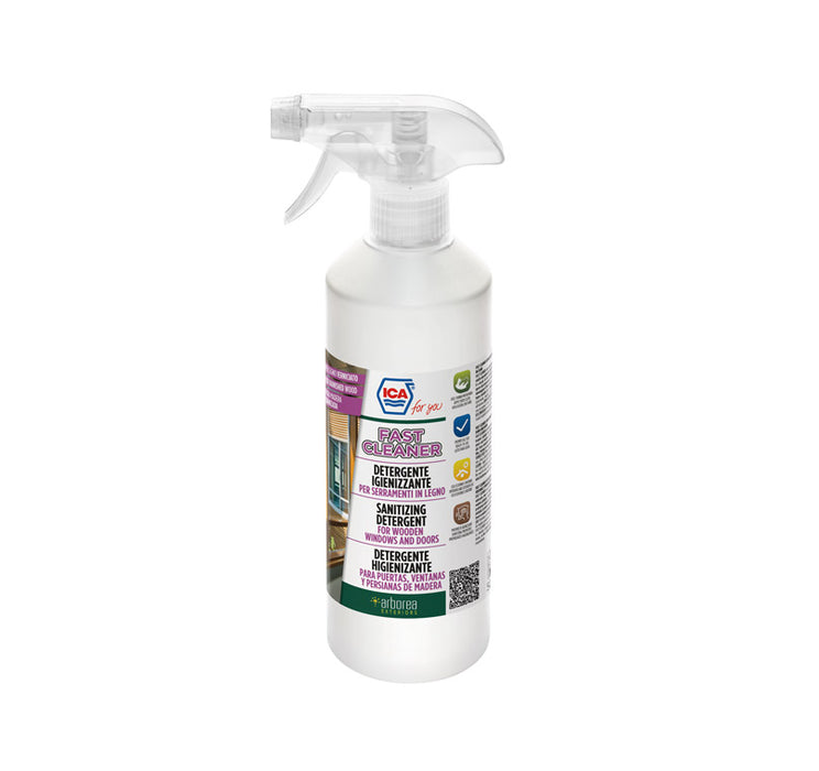 Detergente liquido neutro igienizzante per serramenti in legno Ica Fast Cleaner Lt 0.5