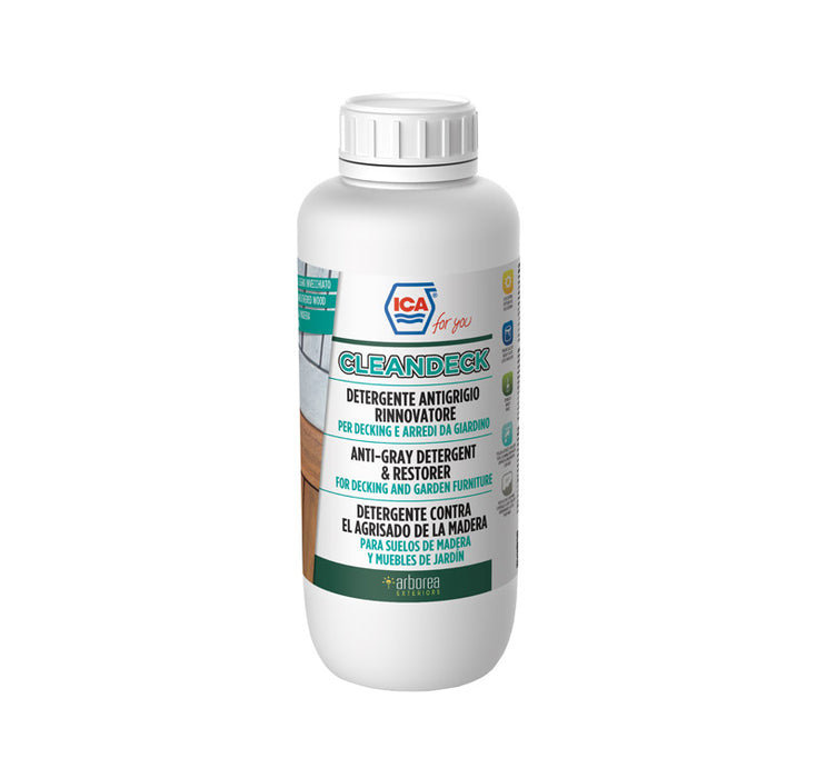 Detergente Cleandeck liquido Antigrigio Rinnovatore per Decking e arredi giardino ICA Lt 1