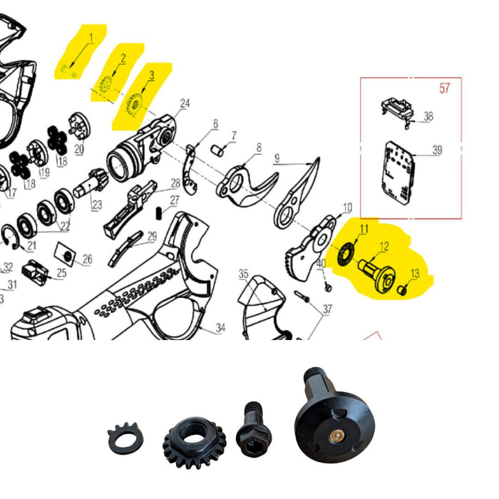 Bullone Dado Fermadado (nuovo) Archman per Forbici FE03 e FE05