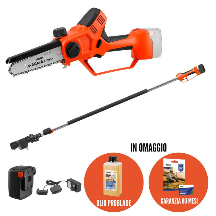 Kit Potatore E-150 + Asta Telescopica Stocker Completo di batteria 2.6Ah e Caricabatteria