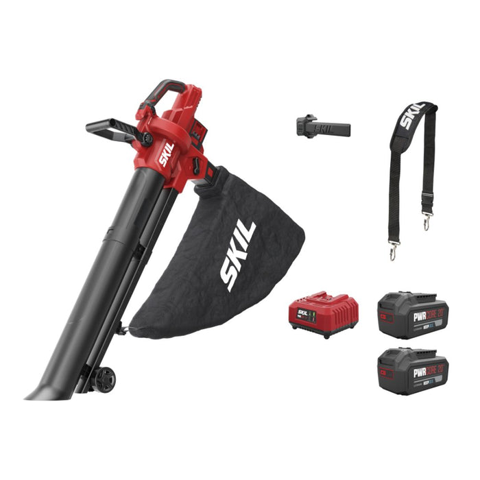 Soffiatore Aspiratore Batteria Skil 0350BA 40Volt 730 mc/h - con 2 Batterie e Caricabatteria