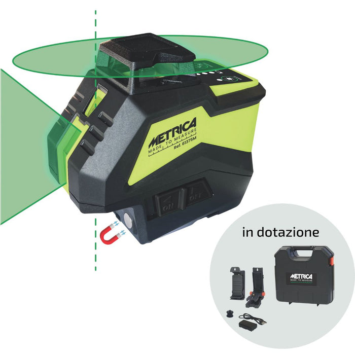 Livella Laser Autolivellante Metrica Bravo Laserbox H360 + 1V + 2 P Green - Raggio Verde
