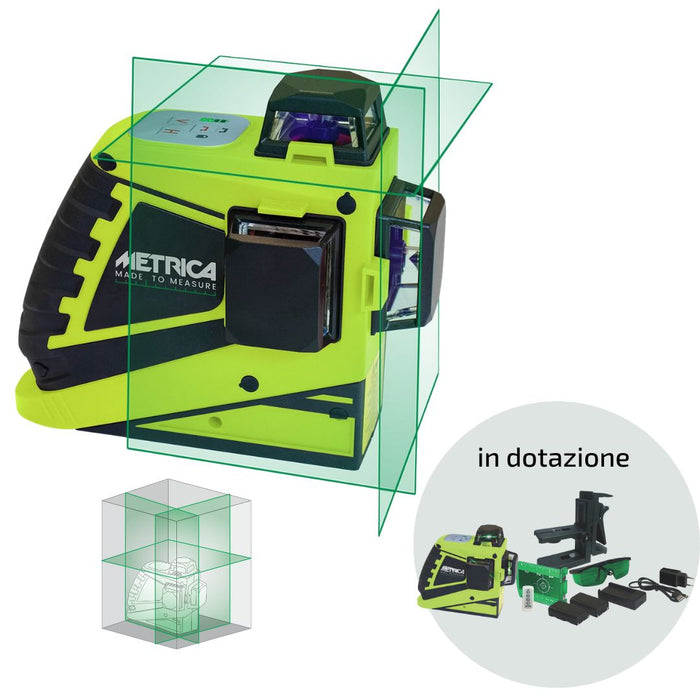 Livella Laser Autolivellante Metrica 3D 360 Gradi Raggio Verde 61410MPLUS High Power