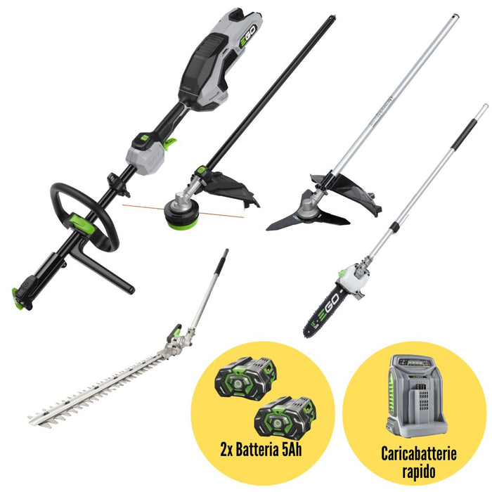 Multiutensile Ego Power Plus PH1420E Kit Potatore + Tagliasiepi + Decespugliatore + Lama + 2 Batterie + Caricabatteria MHBC1204E + OMAGGIO