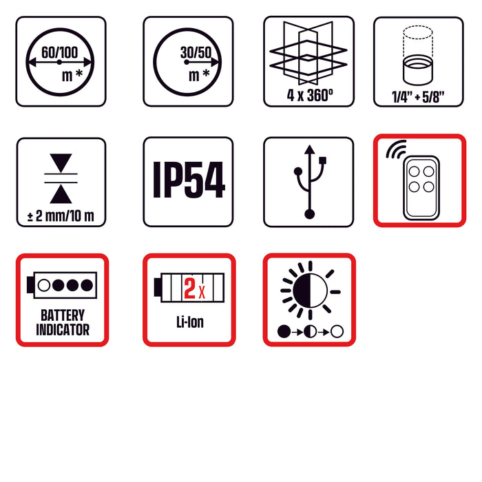 Livella Laser Autolivellante Metrica 4D - 61470 Raggio Verde