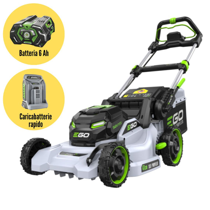 Rasaerba batteria Ego Power Plus LM1914E-SP Trazionato 56 Volt Taglio cm. 47 Batteria 6.0 e Caricabatteria Rapido