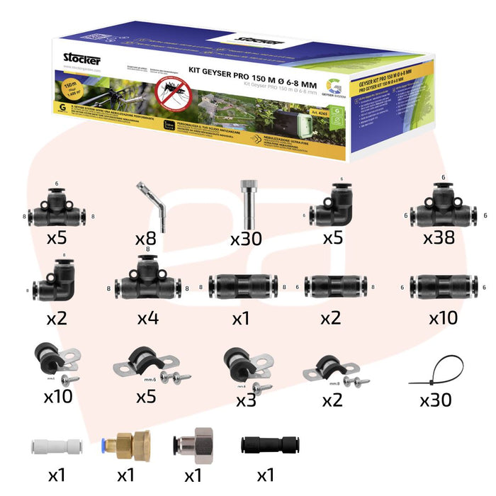 Kit Impianto Geyser Pro da mt. 150 mm.6-8 Stocker 4265