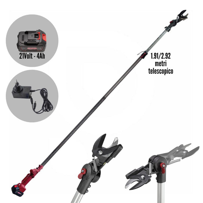 Svettatoio a Batteria Archman Helium+ 2.92 mt. Telescopico ed Orientabile 21Volt con Batteria e Caricabatteria