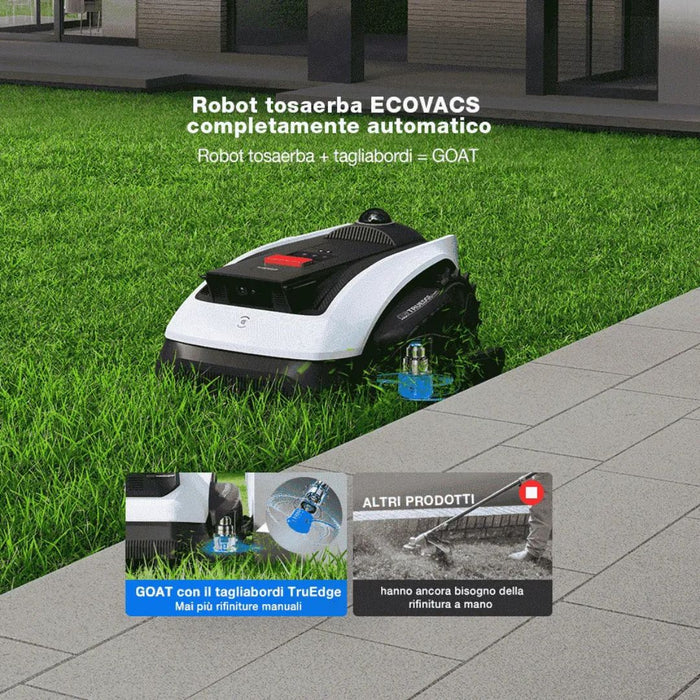 Ecovacs GOAT O1200 LiDAR PRO – Robot Tagliaerba Senza Filo Perimetrale (fino a 1200mq) + Care Kit e Garage Omaggio