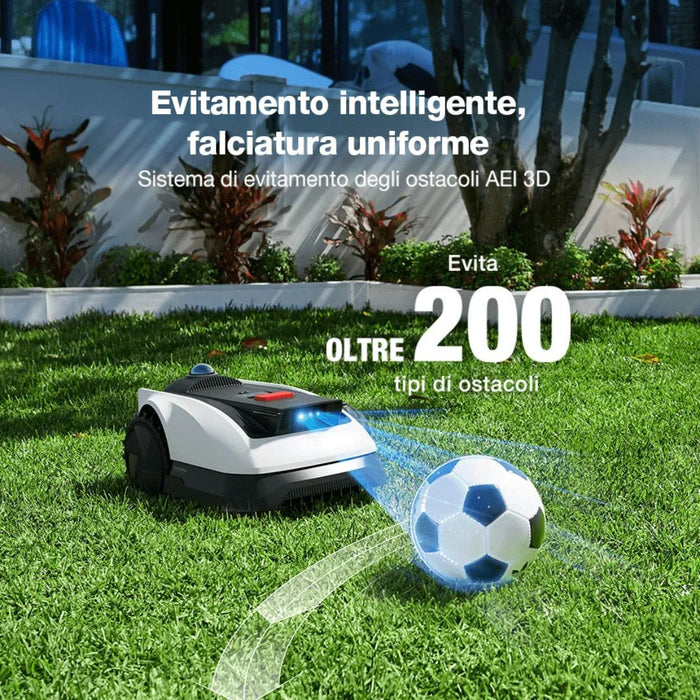 Ecovacs GOAT O1200 LiDAR PRO – Robot Tagliaerba Senza Filo Perimetrale (fino a 1200mq) + Care Kit e Garage Omaggio