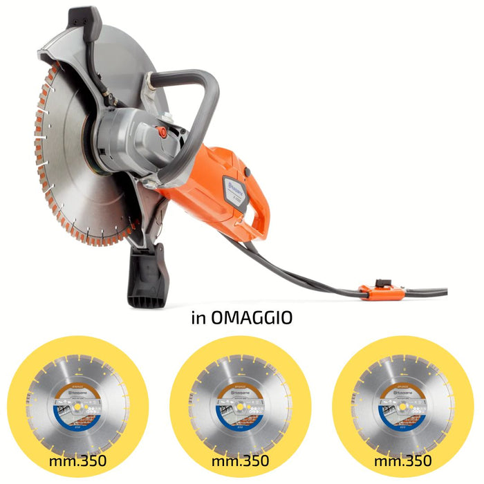 Troncatrice Husqvarna K4000 Elettrica Wet - Omaggio 3 Dischi Diamantati da mm. 350