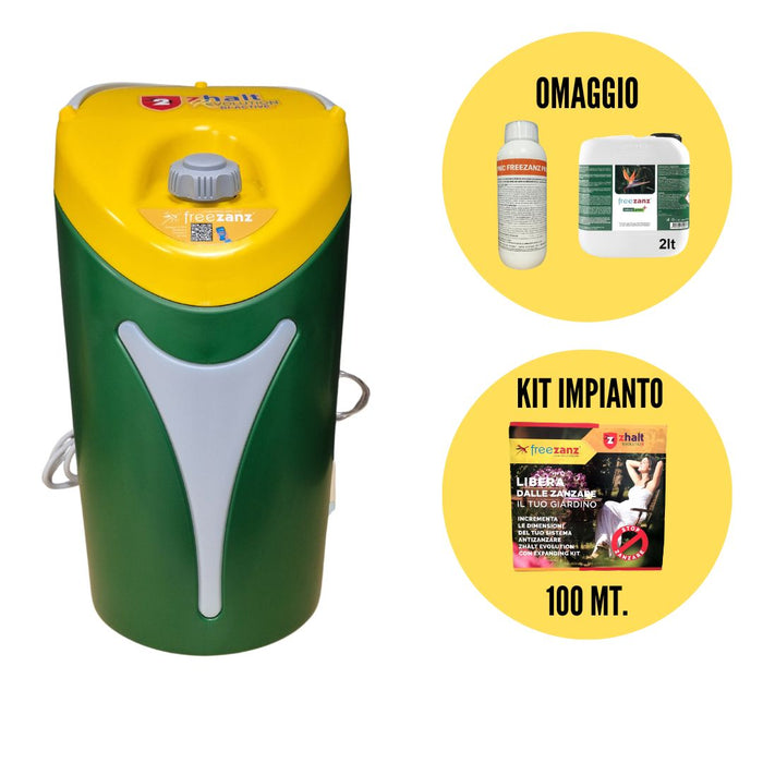 Freezanz Zhalt Revolution Connect Antizanzare Professionale fino a 1.500 mq Bi-Active + Kit Impianto 100 metri + OMAGGIO