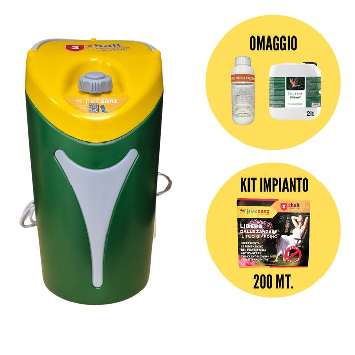 Freezanz Zhalt Revolution Connect Antizanzare Professionale fino a 1.500 mq Bi-Active + Kit Impianto 200 metri + OMAGGIO