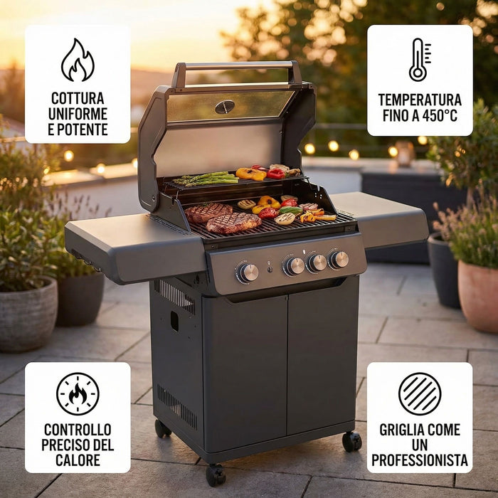 Barbecue a Gas ALLFLAME Peer 3 Rosle