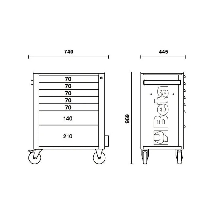 Carrello Portautensili con 7 cassetti Beta RSC24/7 Completo di 189 utensili