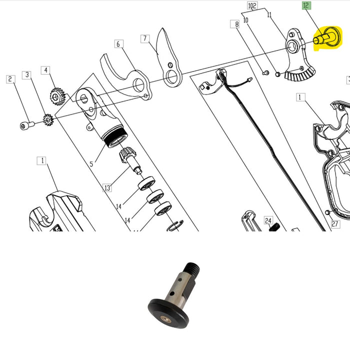 Vite bloccaggio lama per Forbice Worx WG303E