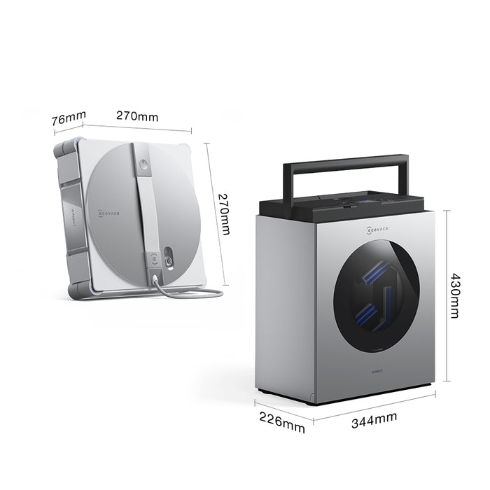 Ecovacs Winbot W3 OMNI – Robot Lavavetri Automatico con Stazione Vortex Wash e Anti-caduta 8.000 Pa