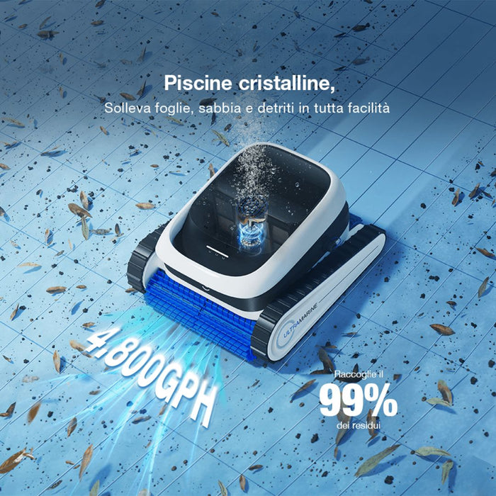 Ecovacs Ultramarine P1 – Robot Pulitore Piscina Automatico con Aspirazione UltraPure