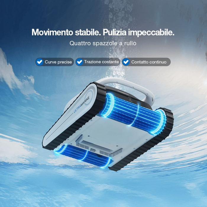 Ecovacs Ultramarine P1 – Robot Pulitore Piscina Automatico con Aspirazione UltraPure