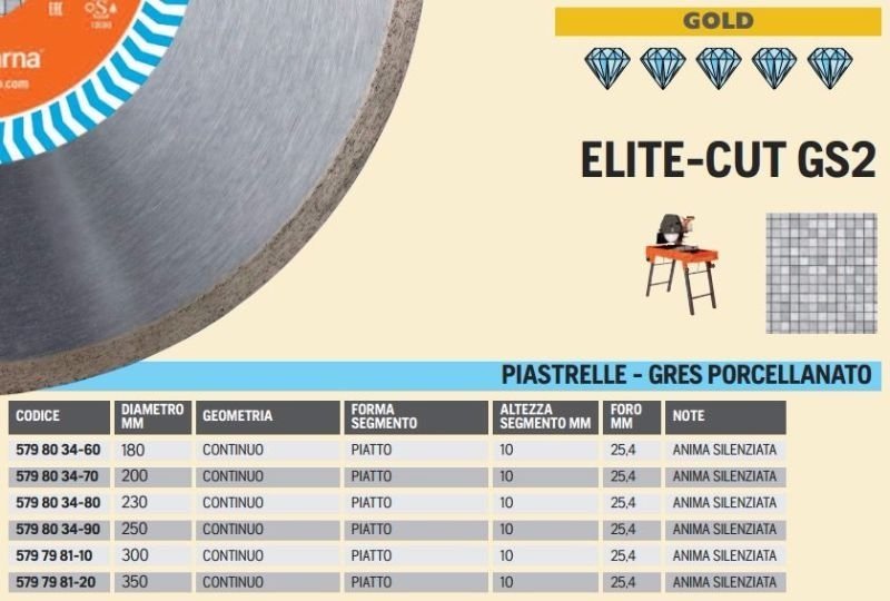 Disco Diamantato Hva 300 Elite-Cut GS2 Gres Husqvarna - EmporiodiAntonio