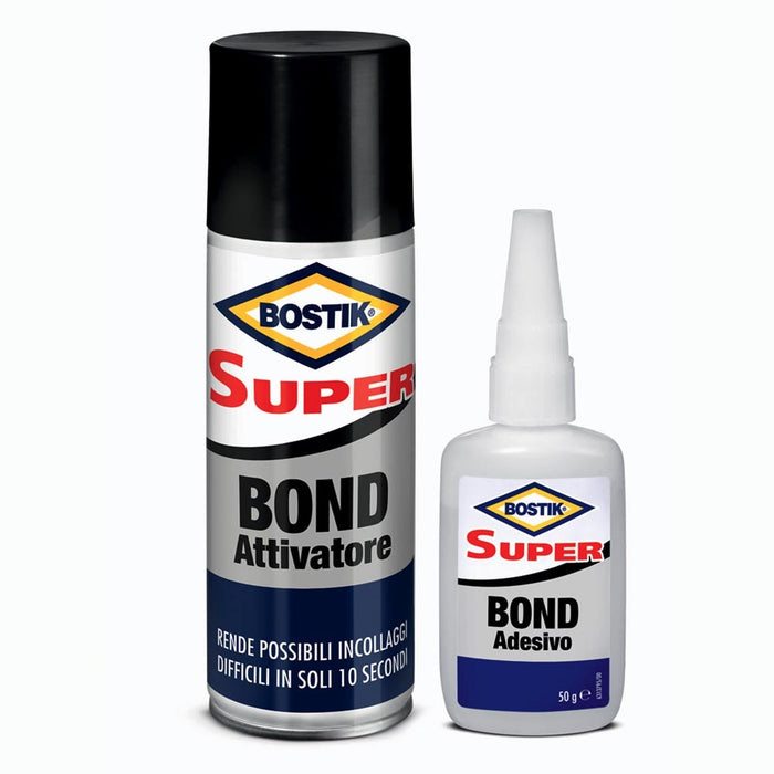 Adesivo istantaneo Bostik Super Bond 50 gr. + Attivatore 200 ml. - EmporiodiAntonio