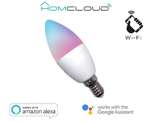 Lampadina Wi-FI RGB+BIANCO CALDO E14 dimmerabile HomCloud - EmporiodiAntonio